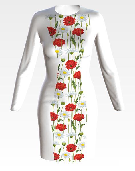 Заготовка для жіночого плаття Ромашки і маки для вишивки бісером і нитками домоткане полотно Лляний білий (ПЛ189дМ) Заготовка для жіночого плаття Ромашки і маки для вишивки бісером і нитками домоткане полотно Лляний білий (ПЛ189дМ)