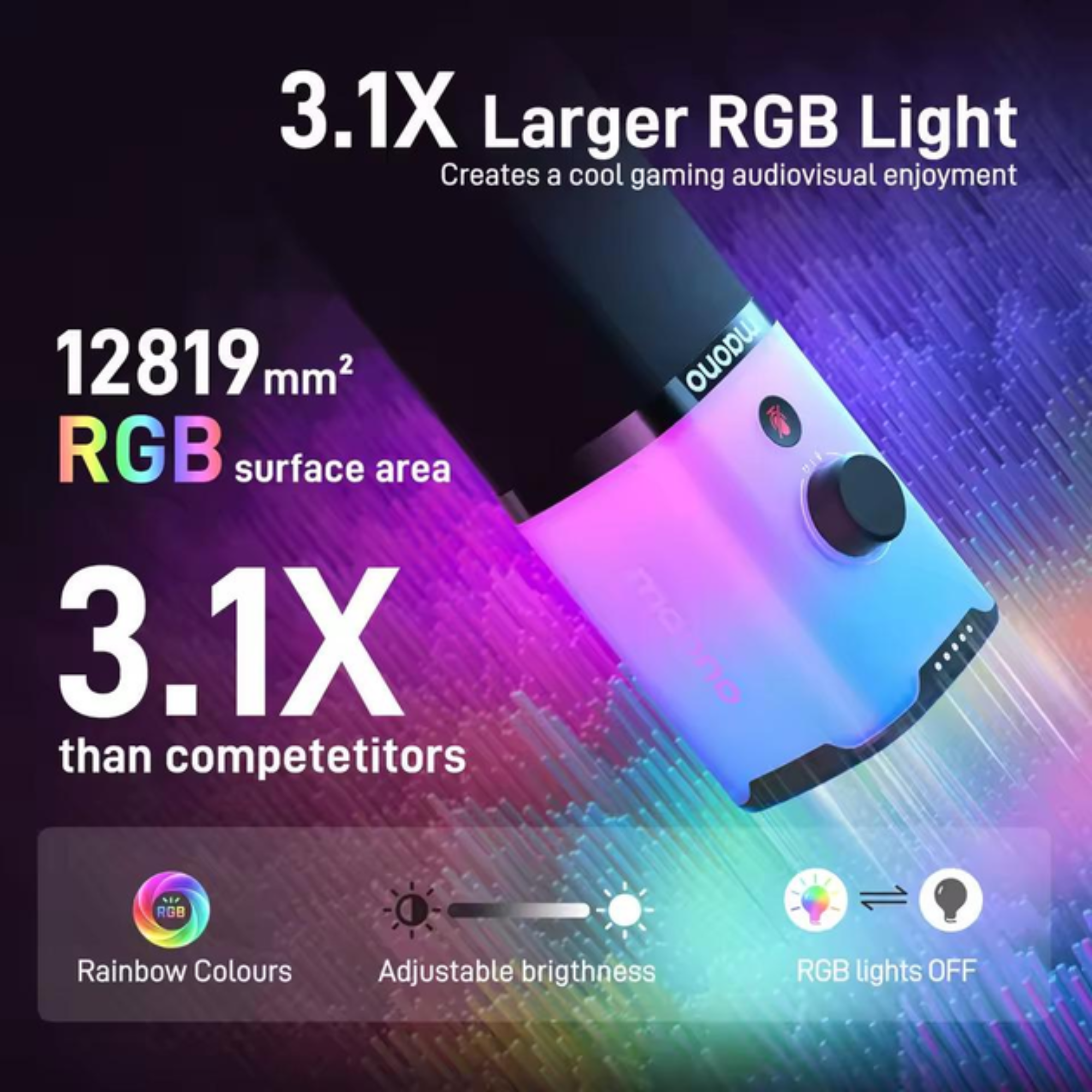 Микрофон динамический Maono PD100X RGB-подсветка Gaming USB/XLR Black (PD100X) - фото 7 Микрофон динамический Maono PD100X RGB-подсветка Gaming USB/XLR Black (PD100X) - фото 7