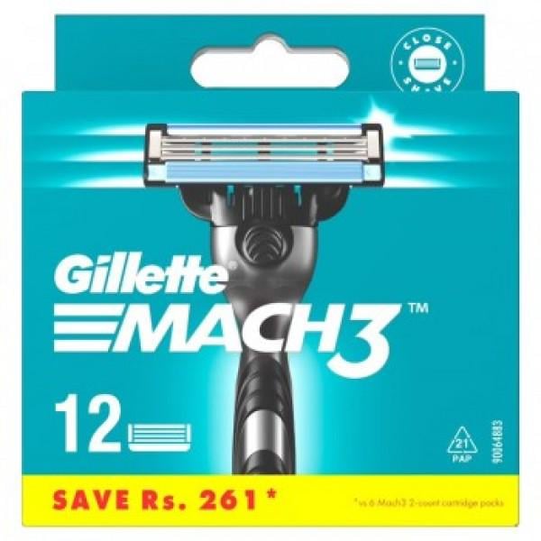 Картриджи сменные для бритья GILLETTE Mach3 12 шт.