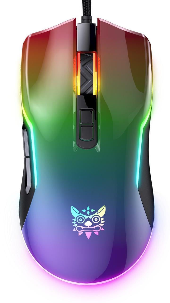 Мышка геймерская Onikuma C22 с RGB подсветкой 6400 DPI проводная бесшумная (7849377)