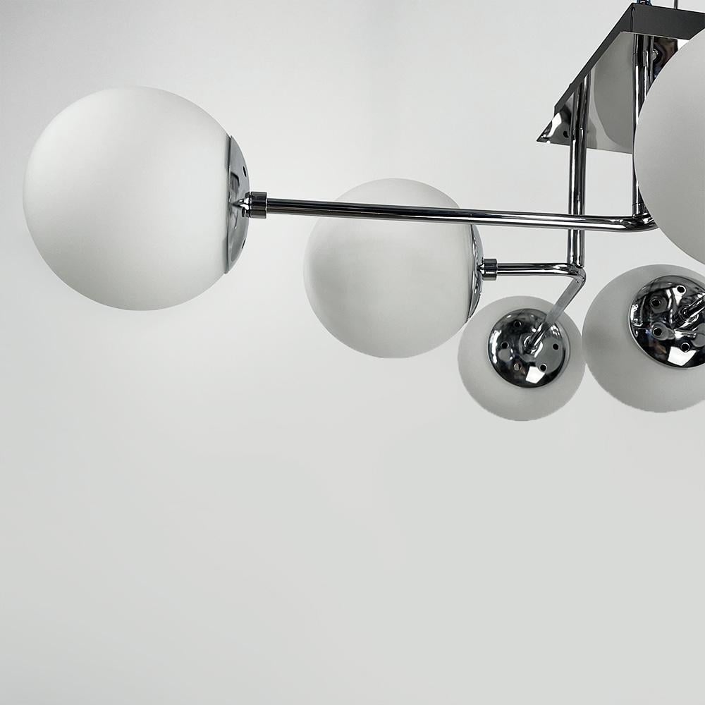 Люстра стельова Lighthouse Молекула LNF-17520/8 CH+WT Хром з білим плафоном - фото 2 Люстра стельова Lighthouse Молекула LNF-17520/8 CH+WT Хром з білим плафоном - фото 2