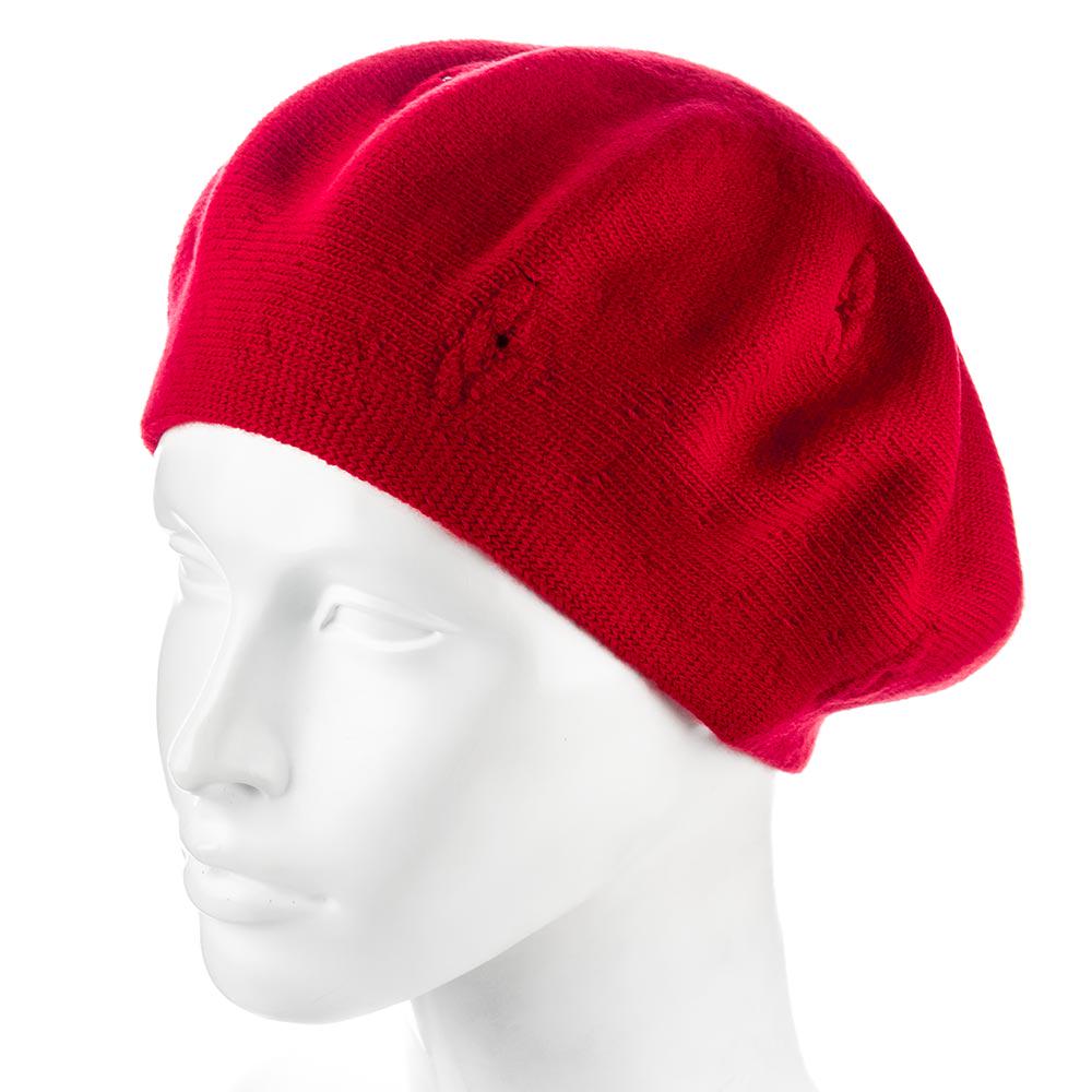 Берет Zolly ZH250 шерстяной мелкой вязки Красный
