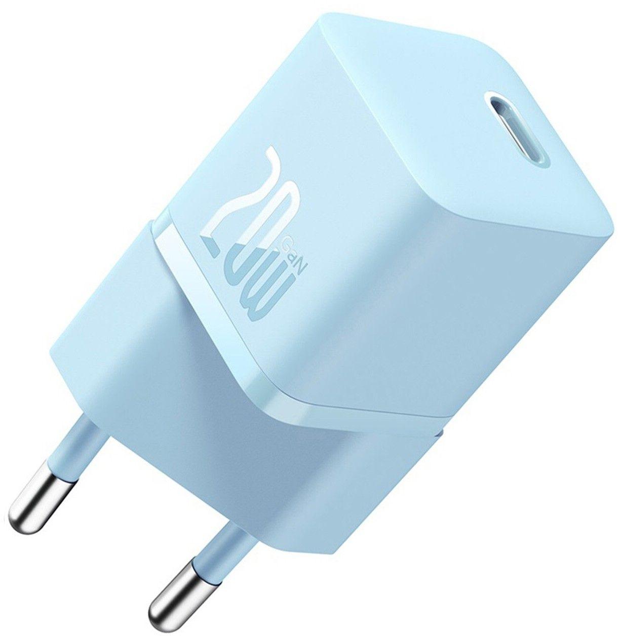 Зарядное устройство сетевое для BASEUS GaN5 Fast Charger mini 1C 20W EU CCGN050103 Blue - фото 4