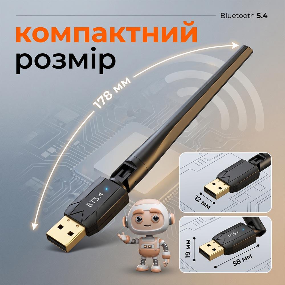Адаптер Bluetooth USB 2.0 5.4 150 м Черный (0295-0001) - фото 8