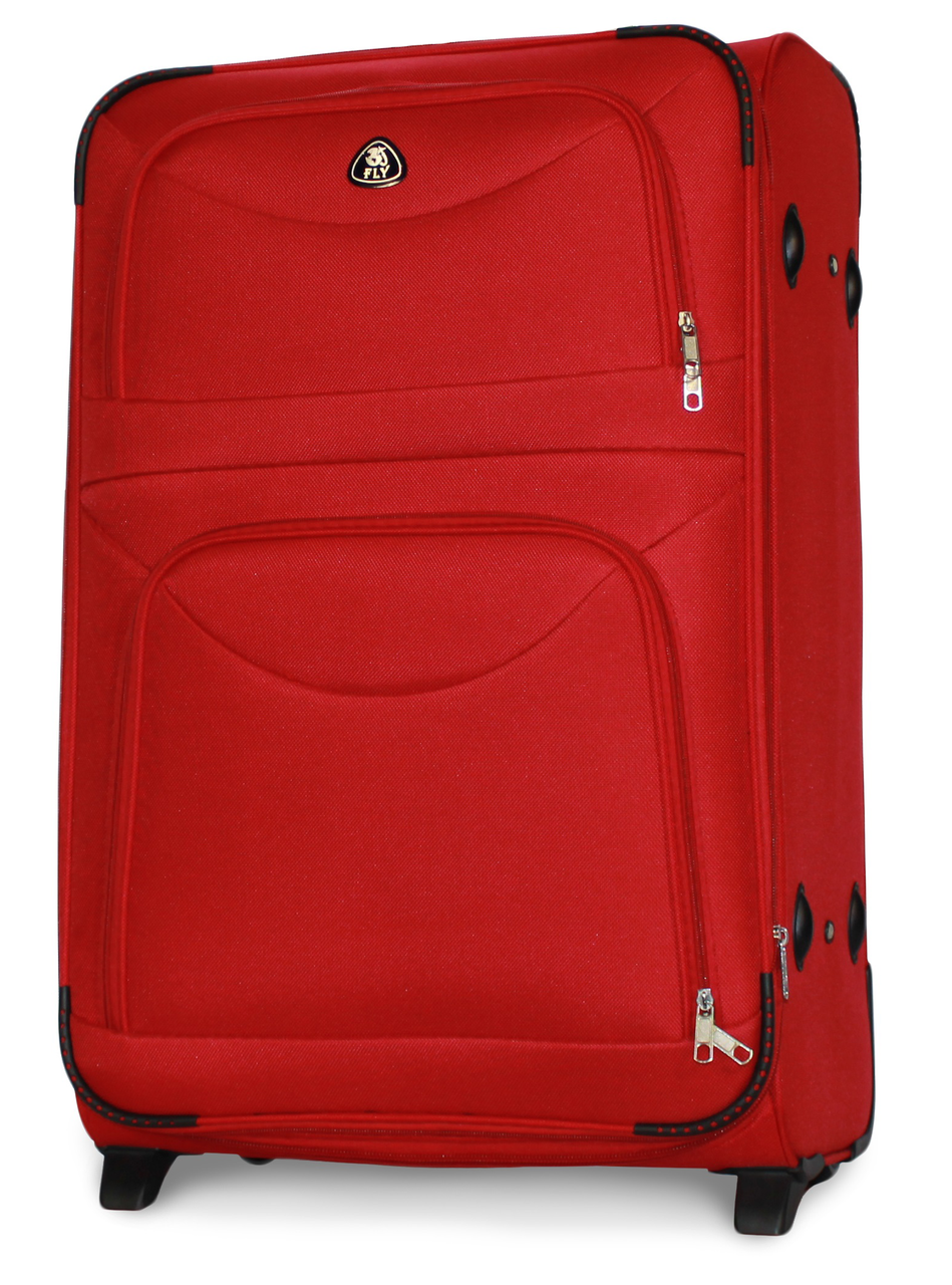 Чемодан Fly 6802 большой 74х48х30 см 90 л тканевый на 2 колесах Темно-красный