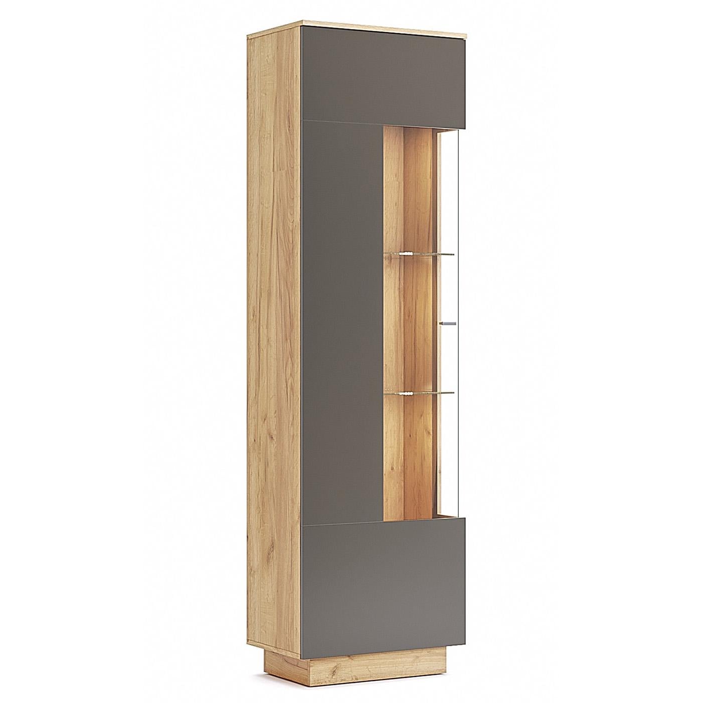 Витрина MiroMark Луна левосторонняя стекло Дуб крафт/Черный (LN-110-LV)