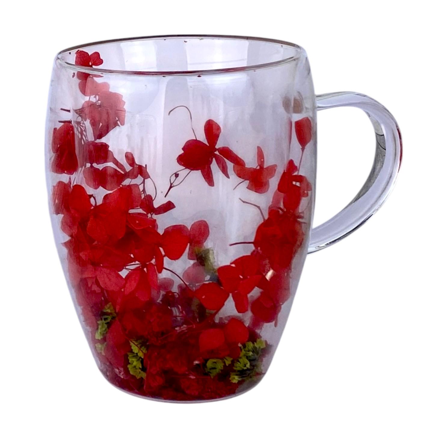 Чашка с двойным дном с сухоцветами красными 350 мл Прозрачный (4033) Чашка с двойным дном с сухоцветами красными 350 мл Прозрачный (4033)