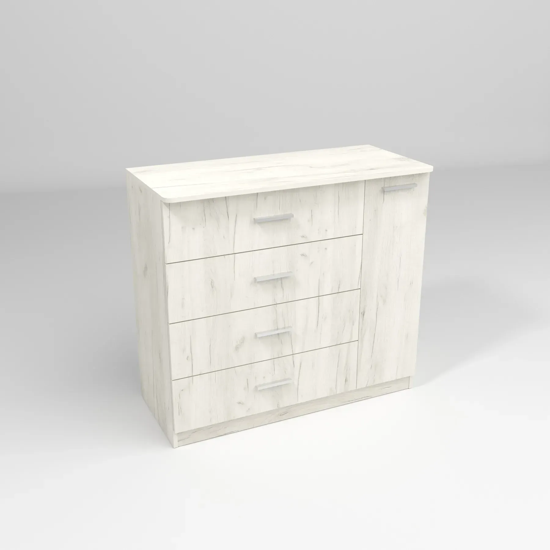 Комод Kontinent Сабріна №2 110х50х100 см Дуб Крафт Білий (51952236) - фото 2 Комод Kontinent Сабріна №2 110х50х100 см Дуб Крафт Білий (51952236) - фото 2