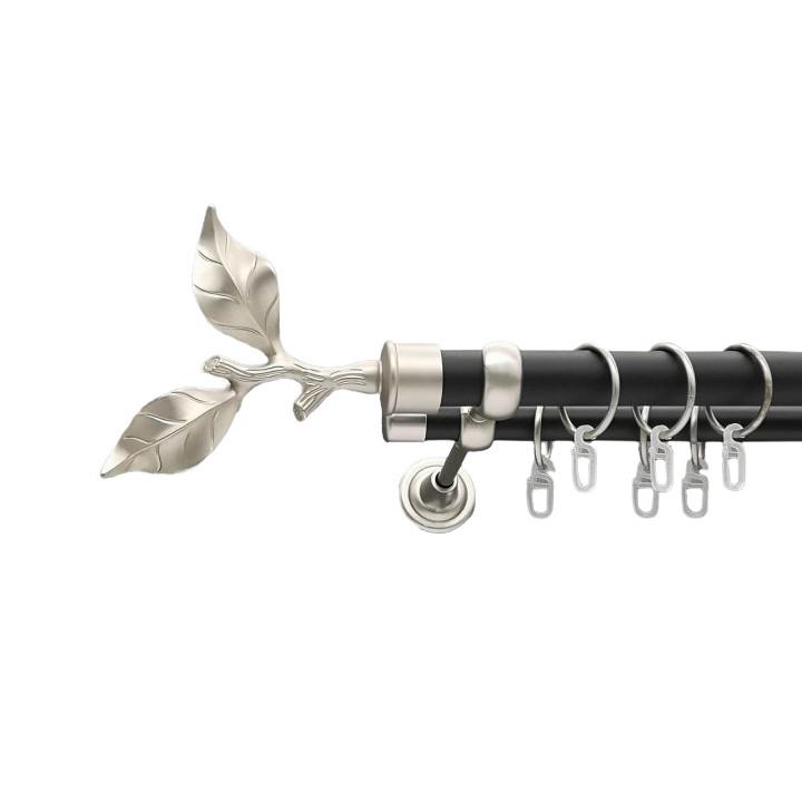 Карниз для штор Orvit Листок двухрядный 25/19 мм 300 см Черный/Сатин (009-1125)