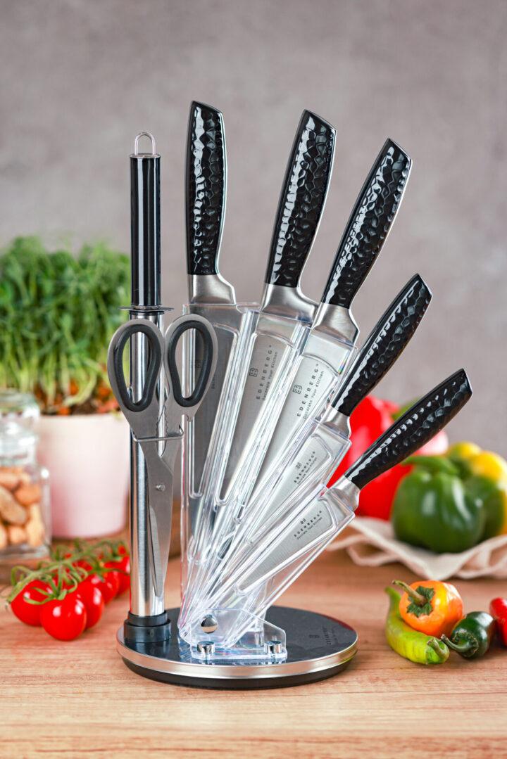 Набор кухонных ножей Edenberg из нержавеющей стали на подставке 8 пр. (EB-971) - фото 1 Набор кухонных ножей Edenberg из нержавеющей стали на подставке 8 пр. (EB-971) - фото 1