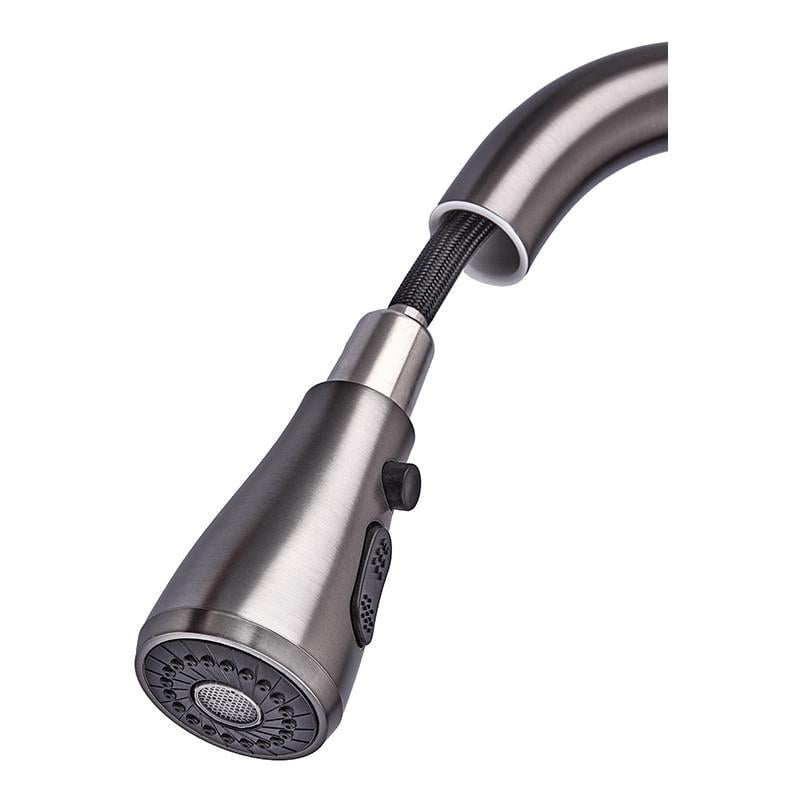 Смеситель для кухни Zerix PUL-014 с выдвижной воронкой Graphite (2651312761) - фото 2