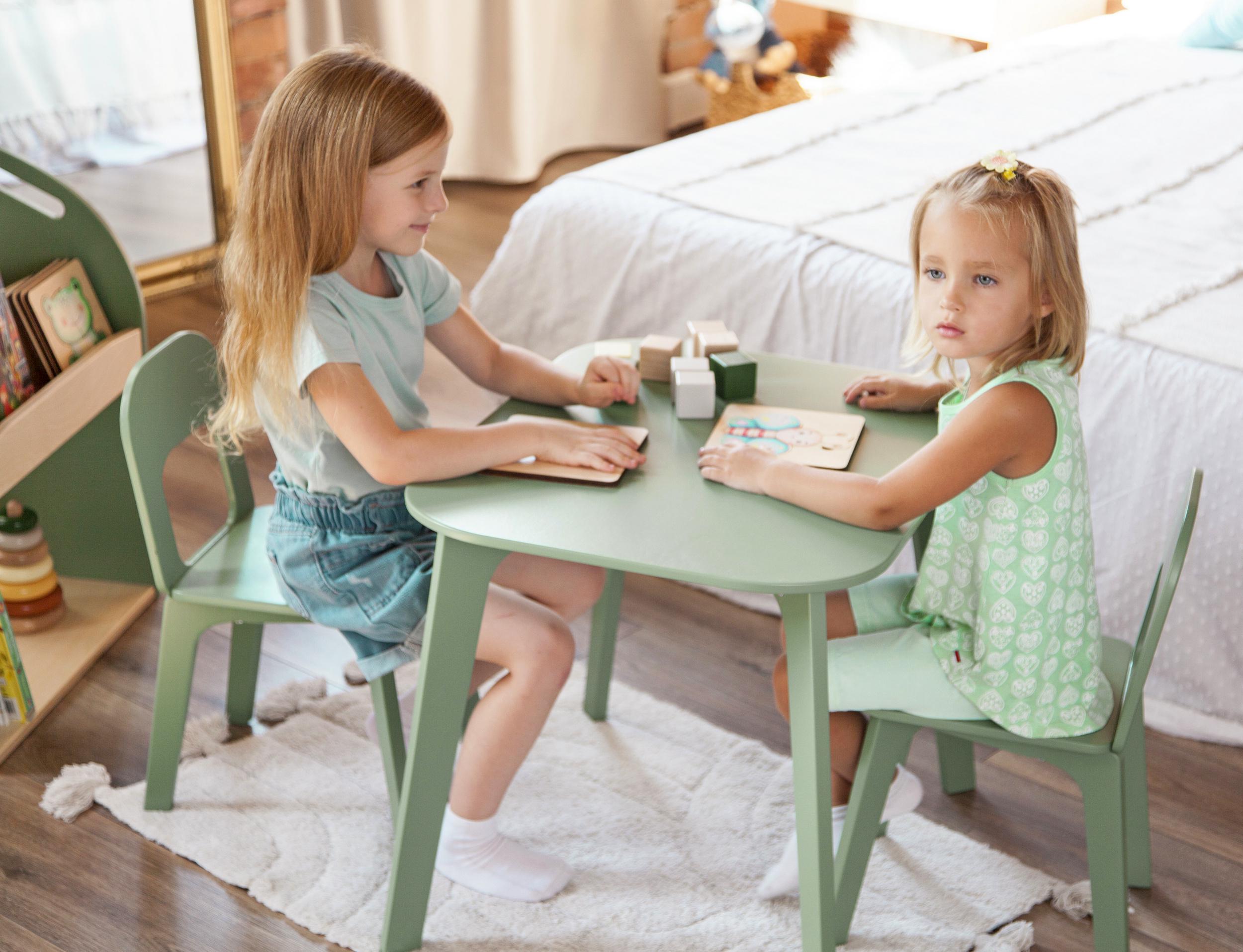 Дитячий столик і два стільчика Tatoy для дітей 2-4 років Зелений - фото 6