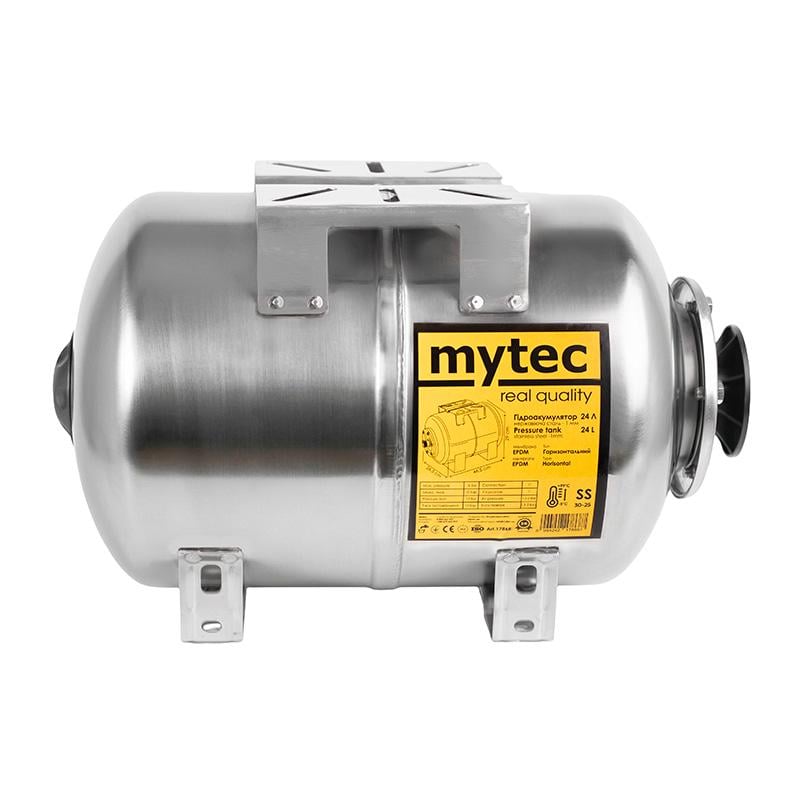 Гидроаккумулятор горизонтальный нержавейка Mytec 24 л (64339)