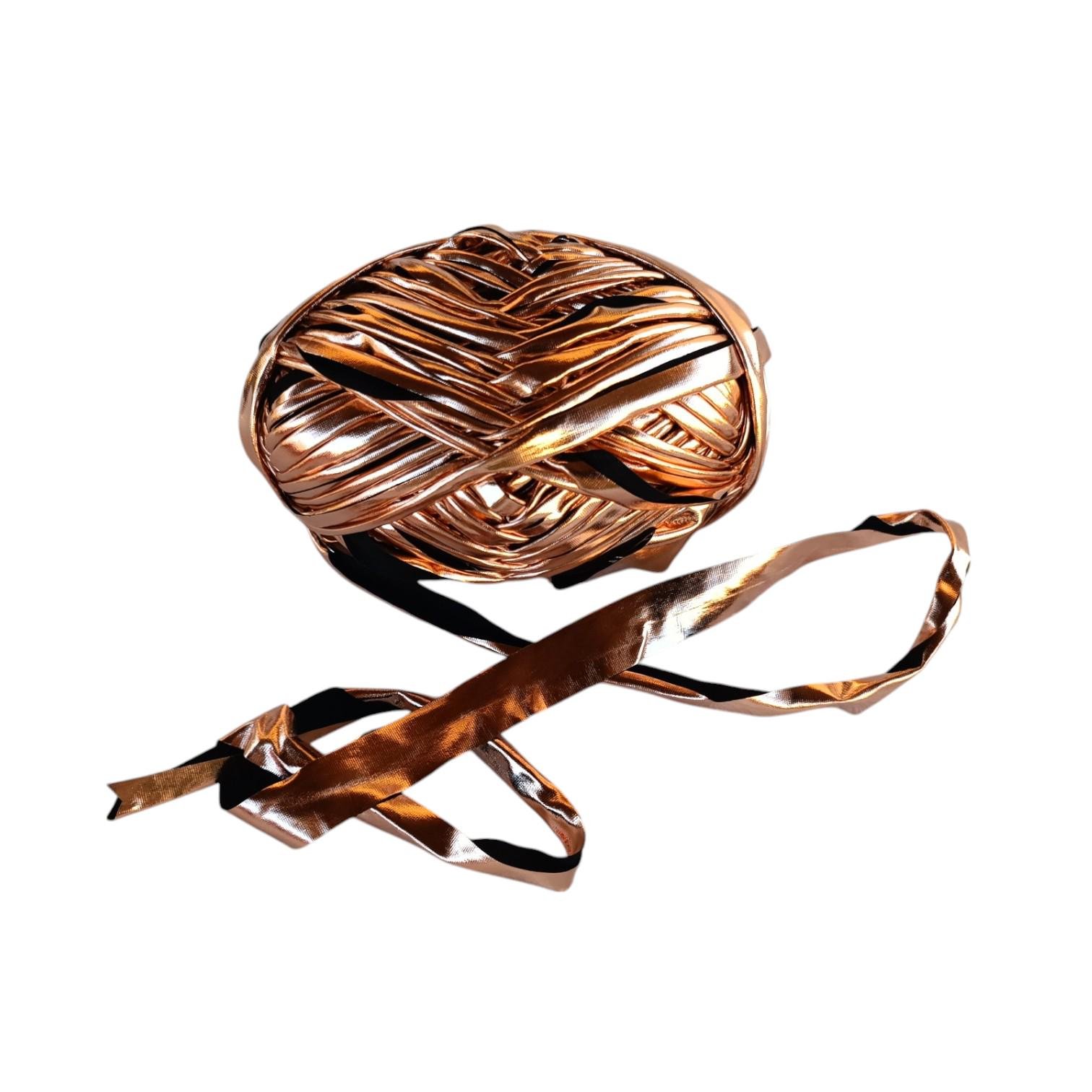 Набор для создания сумки из пластиковой канвы Декоративная брошь Павлин с нитками металлик Золотисто-розовый (8219-42) - фото 7