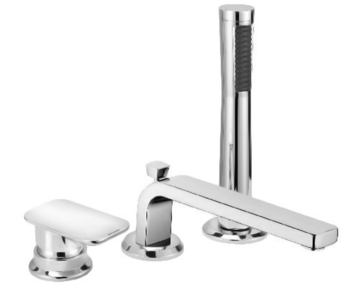 Смеситель для ванны и душа KLUDI E2 на 3 отверстия излив 220 мм (21544)