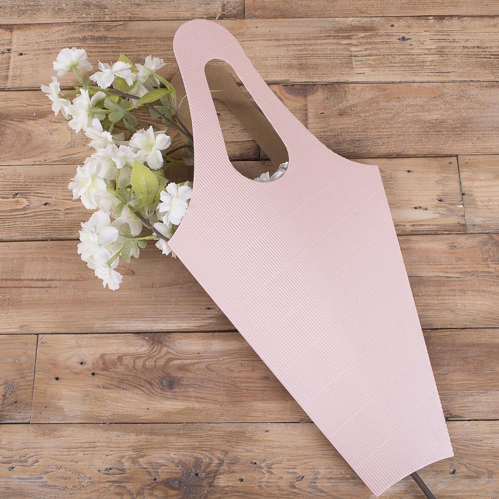 Пакет без дна для цветов гофрированный Пудровый (2454-3)