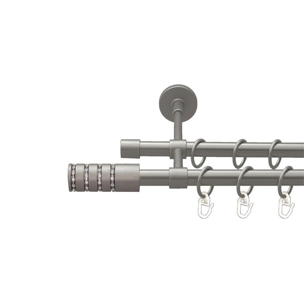 Карниз Orvit Барамелла двухрядный гладкий 16/16 мм 160 см Сатин (00-00022577)