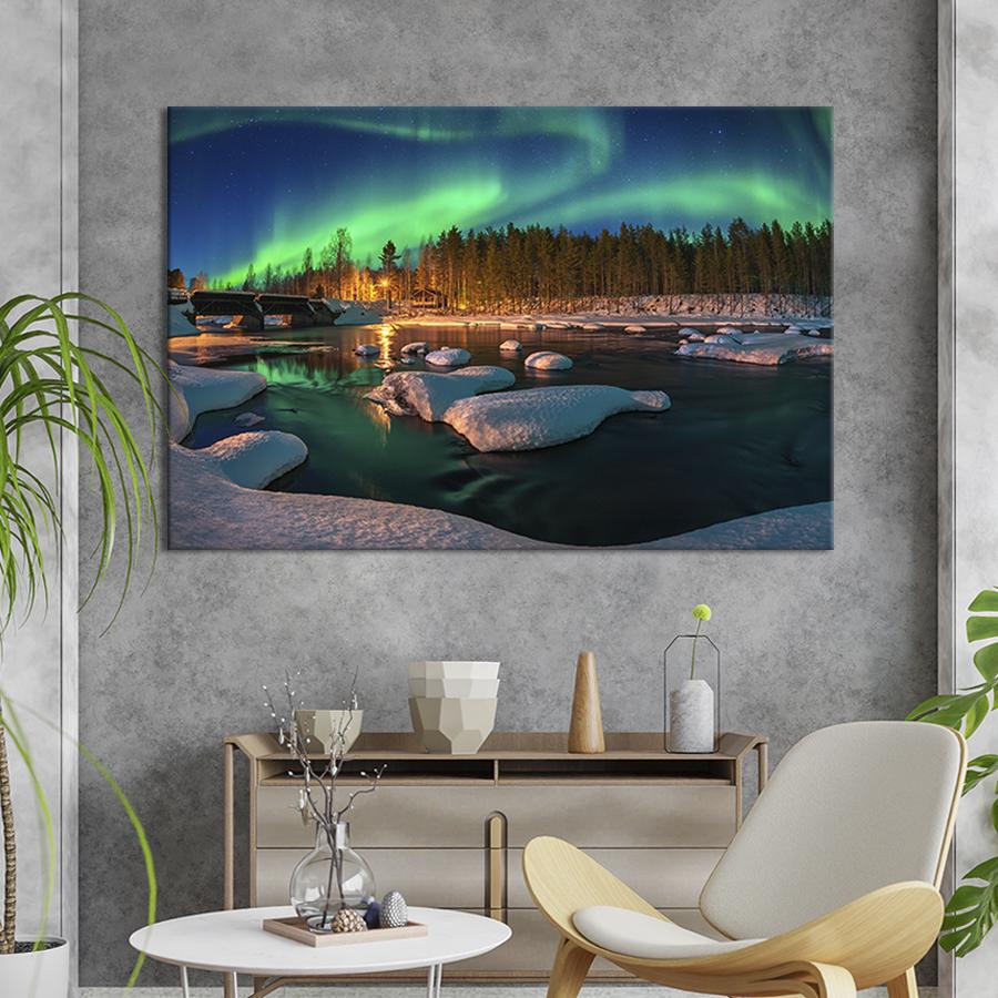 Картина на холсте Полярное сияние 51x34 см (610-1)