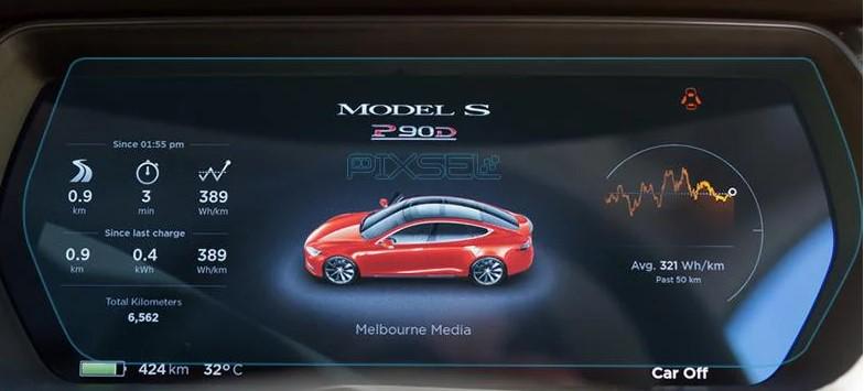 Защитное стекло Pixsel гибридное матовое на панель приборов Tesla MODEL S 11,8" 2012-2015