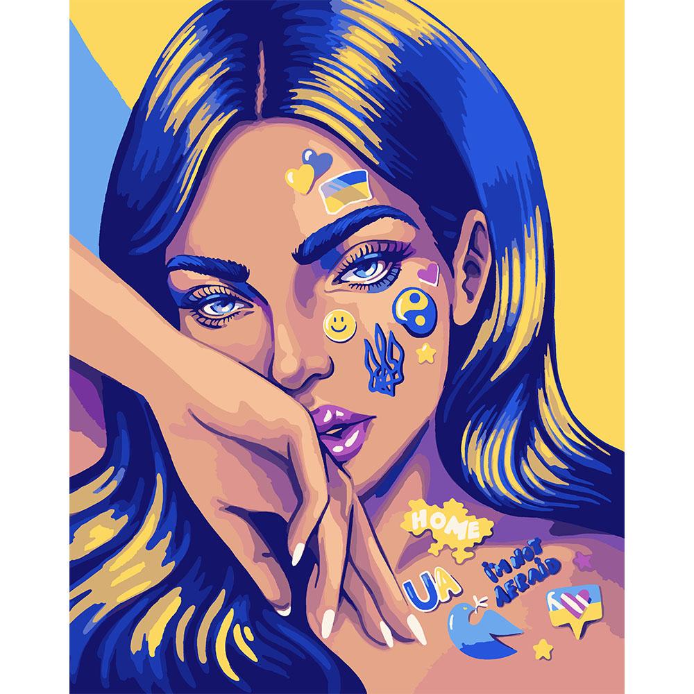 Картина по номерам Santi Девушка из тату 40x50 см с неоновыми красками (Top-954519)