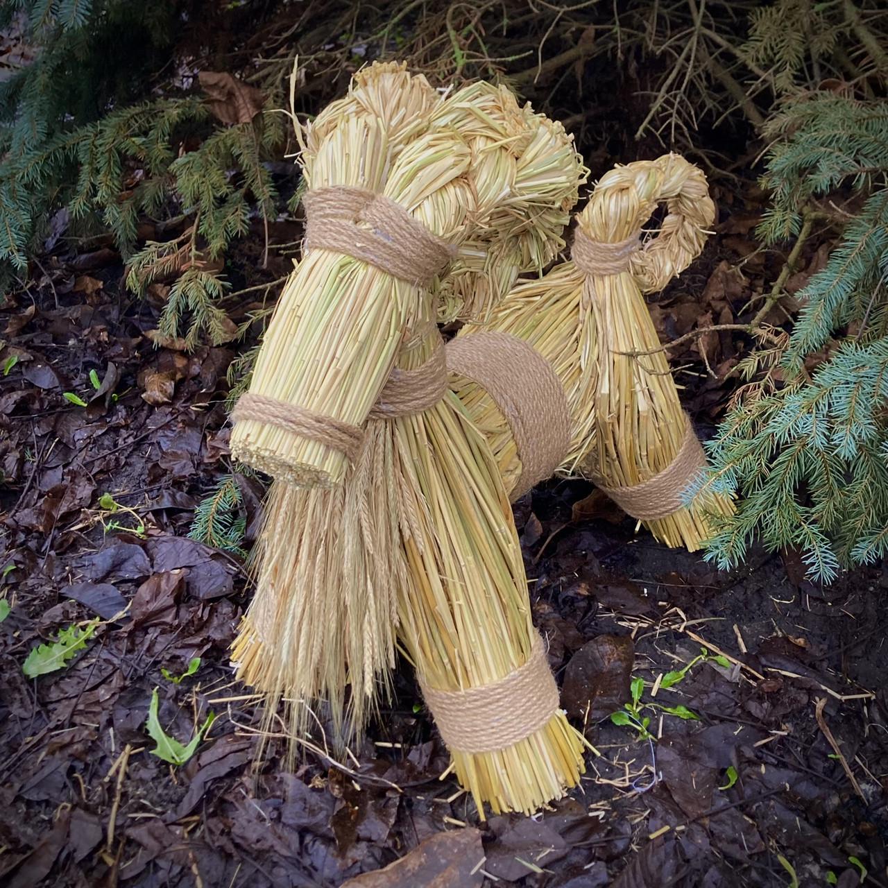 Праздничный Барашек из соломы XL 40-45 см (1939637125)