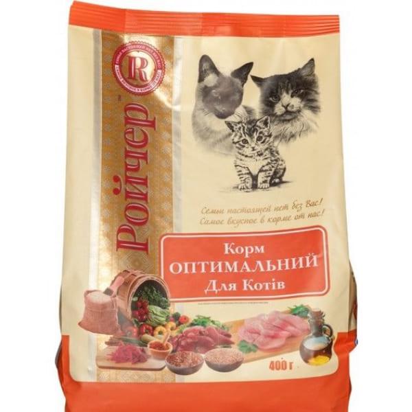 Корм для активных кошек Ройчер оптимальный Куриное мясо/печень гидролизованная 400 г (000019869)