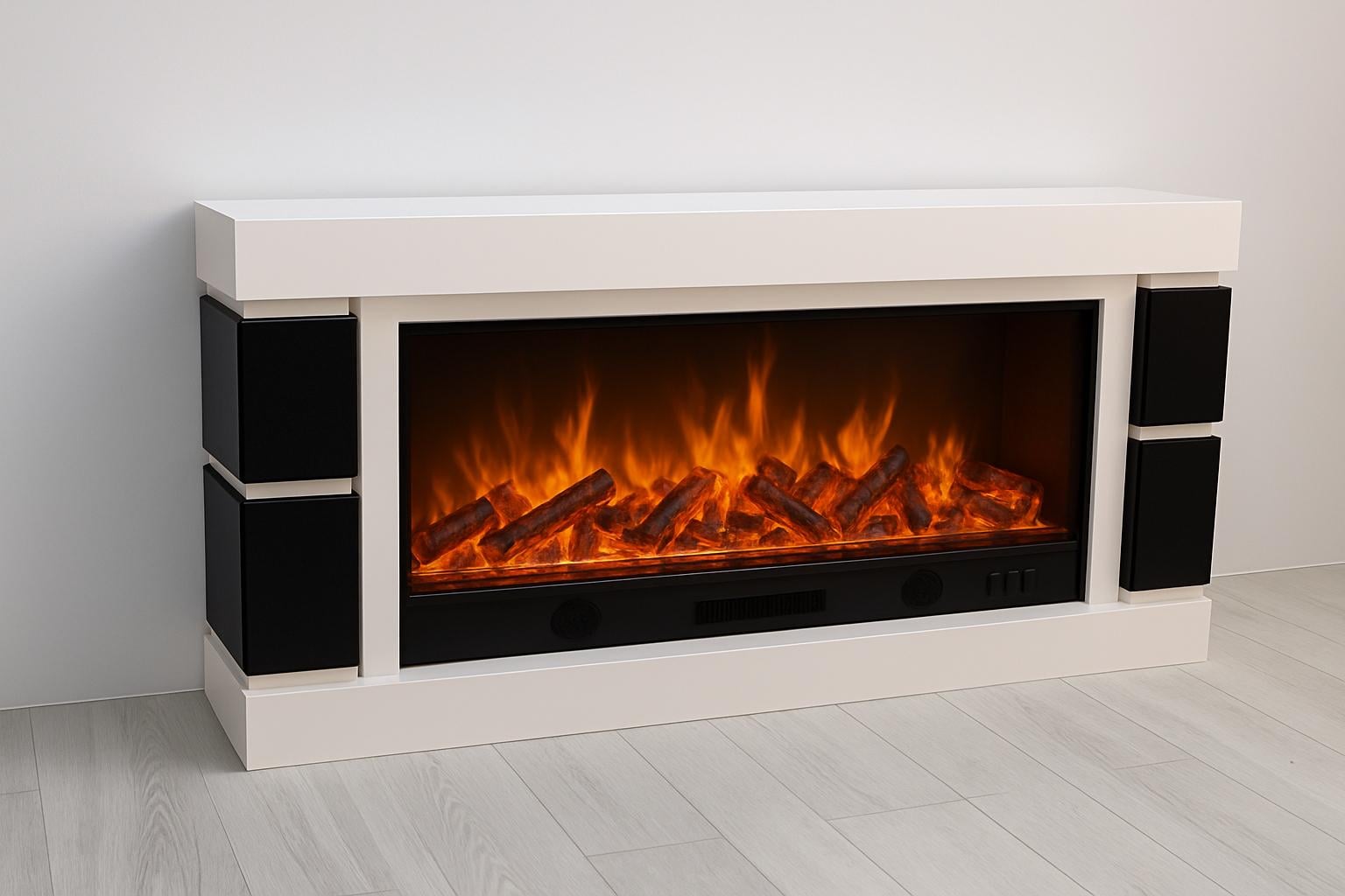 Камин электрический Logos Long 158 1500 Вт Bluetooth White/Black (10080146)