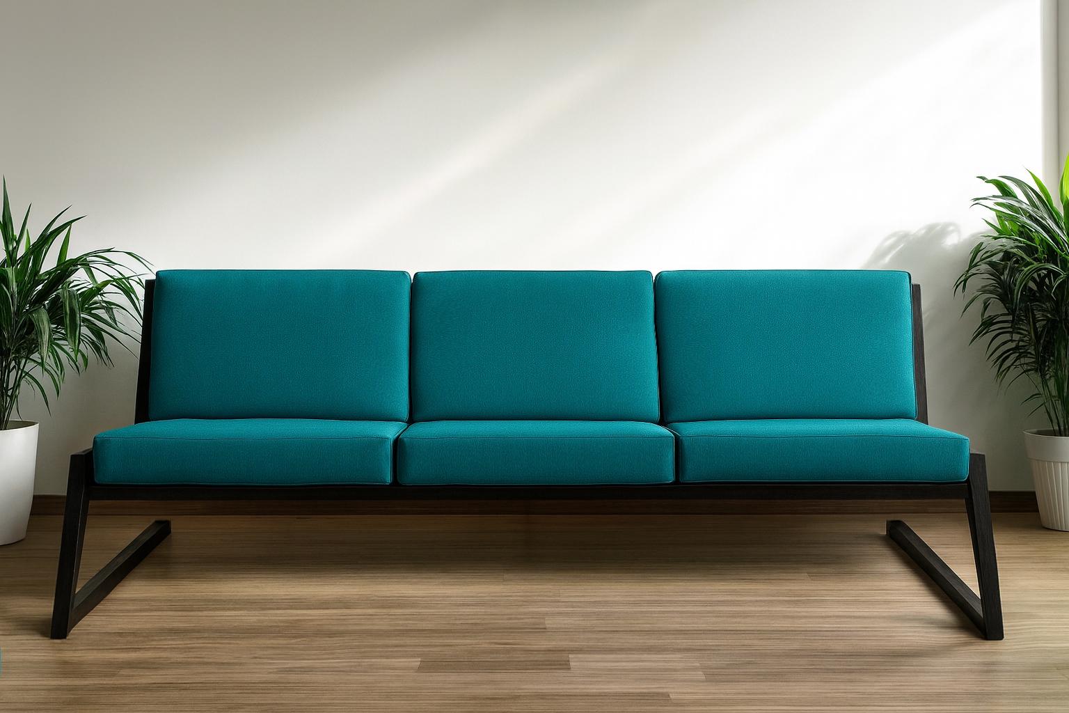 Диван металлический ТОБІ ШО Флекс/DV6 с 6 подушками для офиса дачи сада 750x1560x700 мм рогожка Бирюзовый (16) - фото 2