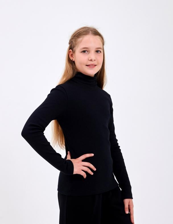 Гольф для девочки Smil Кашкорс с начесом 158 см Черный (114021)