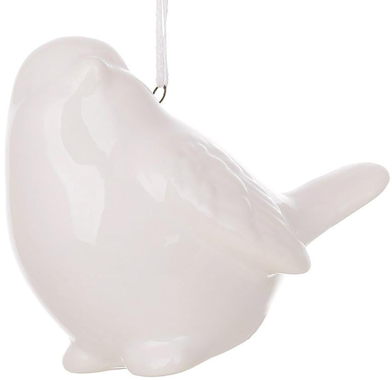 Набор подвесных фарфоровых фигурок Птички 12 шт. 6 см Белый