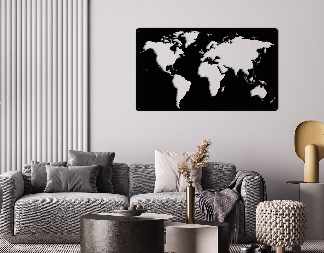 Декоративное панно на стену Upwood Decor World Mappanel 80х136,8 см Black (1551312745)