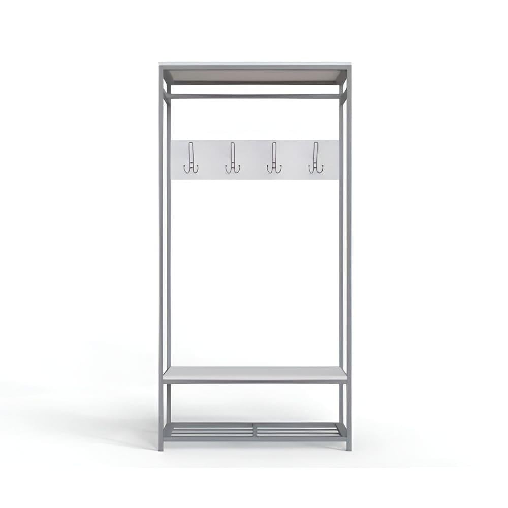 Вешалка модульная напольная Ferrum-decor Трелис 15 ДСП 16 мм 180x90x38 см Серый/Белый (FRD-104373)