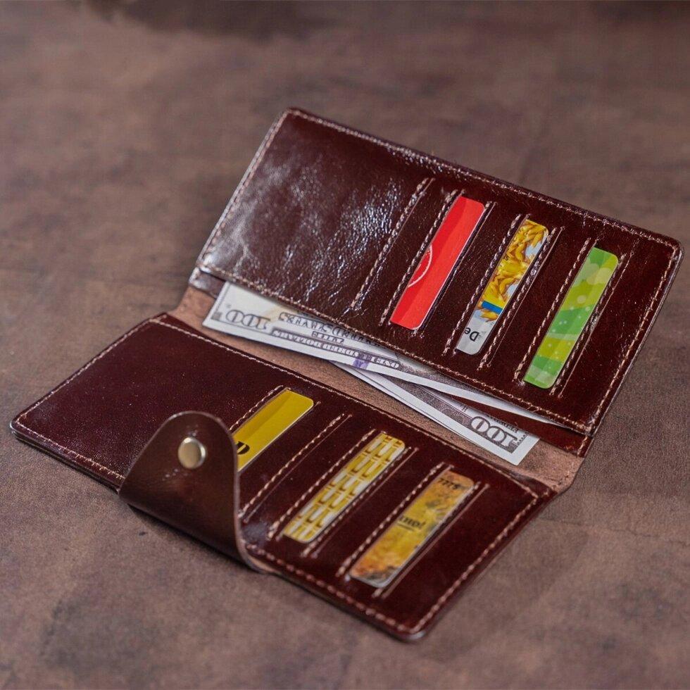 Кошелек вертикальный на кнопке 716175 Коричневый (1939598787) - фото 4 Кошелек вертикальный на кнопке 716175 Коричневый (1939598787) - фото 4