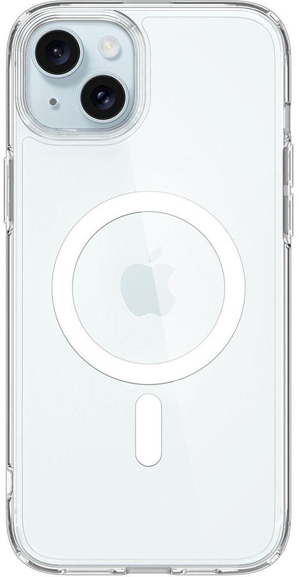 Чехол накладка для телефона Spigen Ultra Hybrid MagFit для Apple iPhone 15 Прозрачный/Белый (ACS06802)