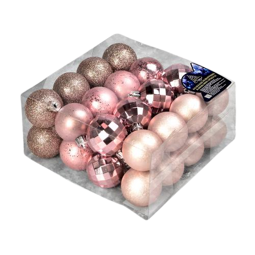 Кульки новорічні ялинкові Stenson 9608 пластикові 4 см 32 шт. (13103165)