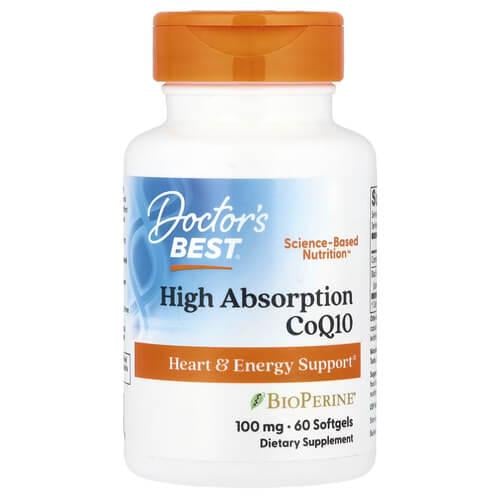 Коэнзим Q-10 Doctor's Best High Absorption CoQ10 with BioPerine 100 мг 60 Softgels (DRB-00088)