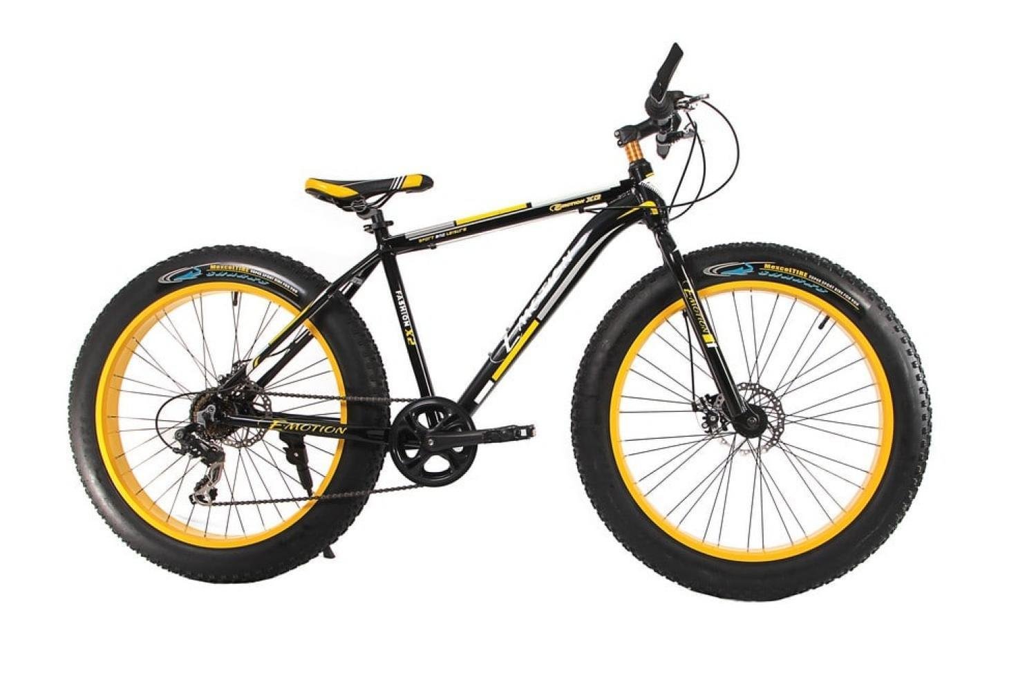 Велосипед фетбайк E-motion алюмінієва рама 26"/19" Чорно-жовтий (F-BLACK-YELLOW)