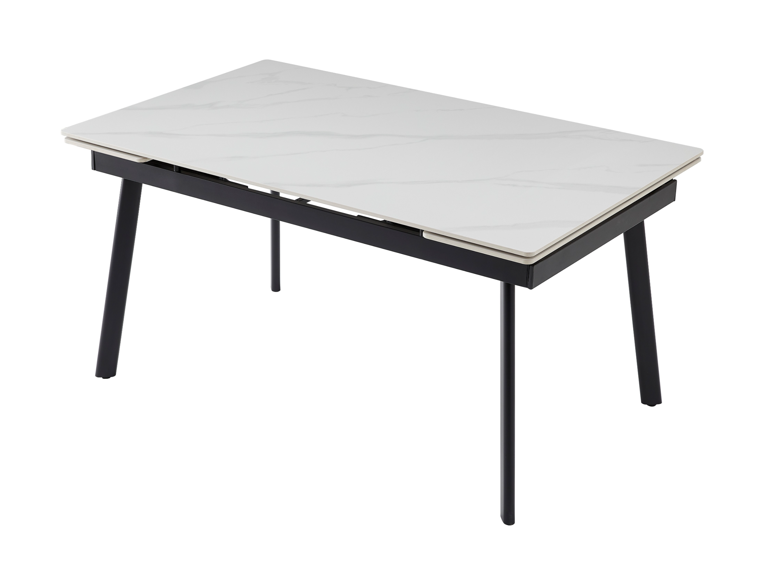 Стіл обідній розсувний Vetro Mebel 1500- 2100x900x760 мм Білий мармур/Чорний (TМ-98) - фото 1 Стіл обідній розсувний Vetro Mebel 1500- 2100x900x760 мм Білий мармур/Чорний (TМ-98) - фото 1