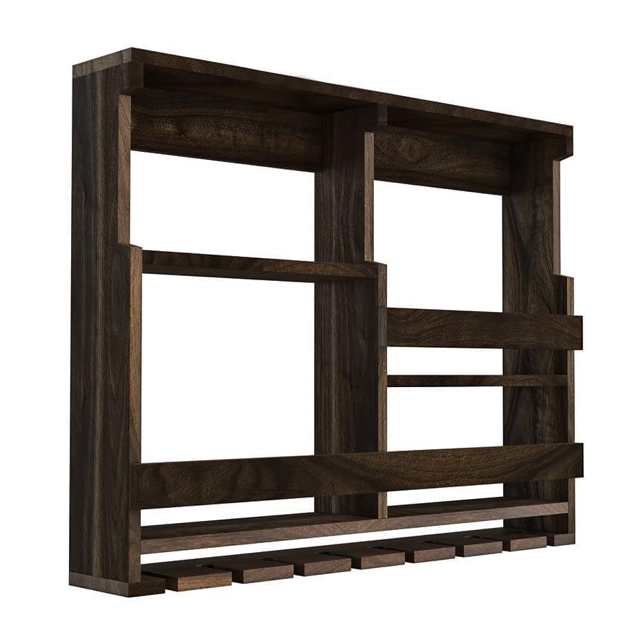 Полка для вина настенная из дерева Наншен Капучино (ПНК-019009)