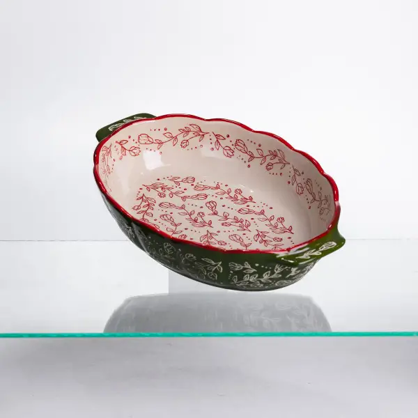 Форма для выпечки Vintage фарфоровая 1 л овальная Зеленый (147-107-HM05-02) - фото 2 Форма для выпечки Vintage фарфоровая 1 л овальная Зеленый (147-107-HM05-02) - фото 2