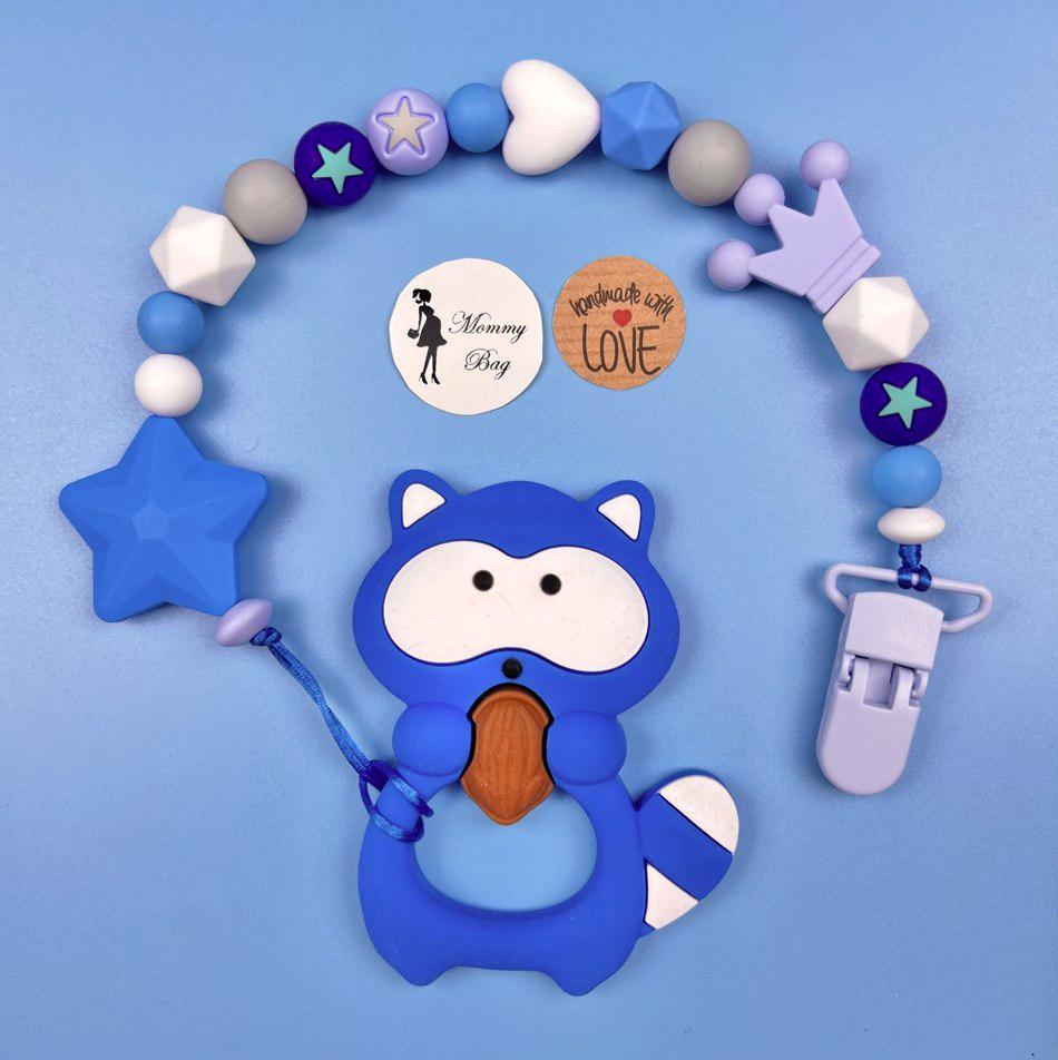 Грызунок силиконовый Mommy Bag Енотик Голубой (112447)