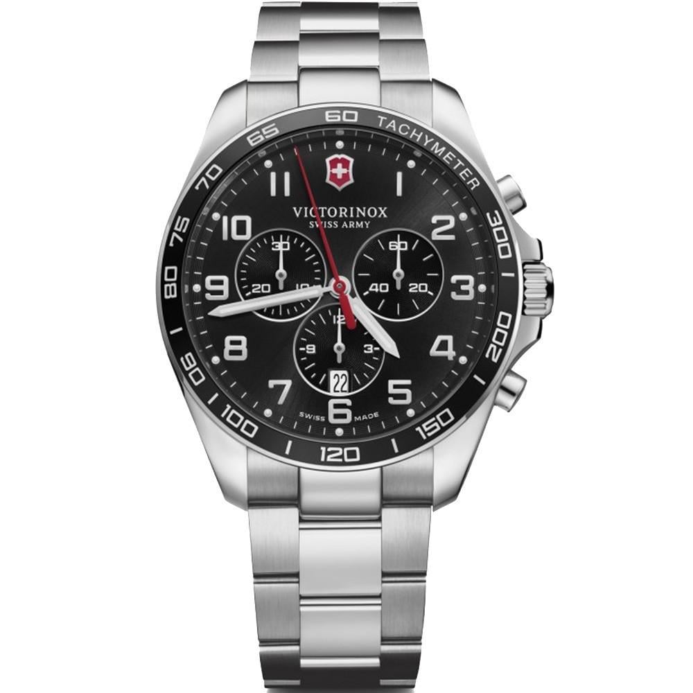 Наручний годинник чоловічий Victorinox Swiss Army Fieldforce Classic Chrono кварцевий Silver (V241899)