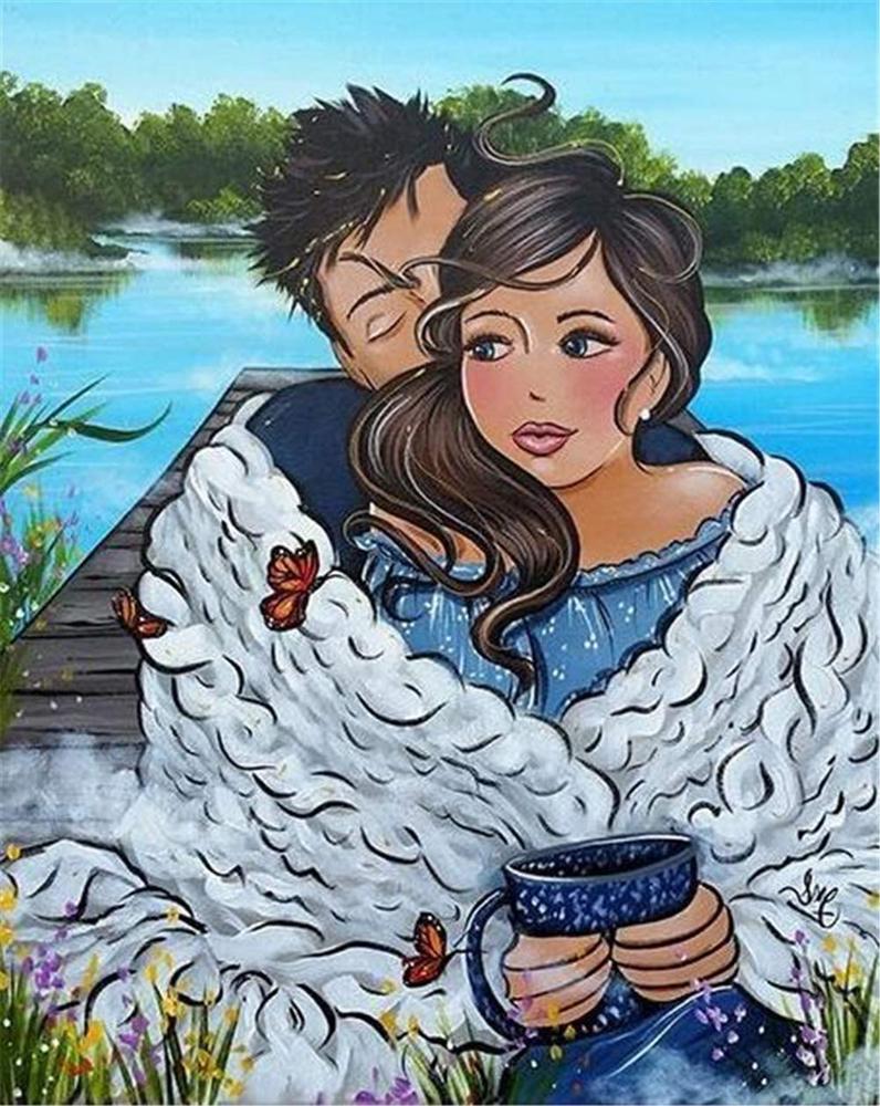 Алмазна мозаїка Emerald Craft Вдвох на березі озера 20x30 см (25411)