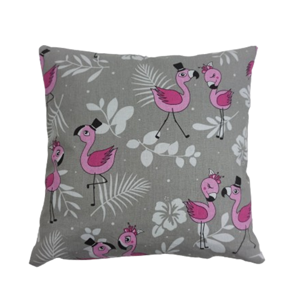 Наволочка Свадьба фламинго на сером 40х40 см хлопок (SH-4019-TXPWCO-UA-24)