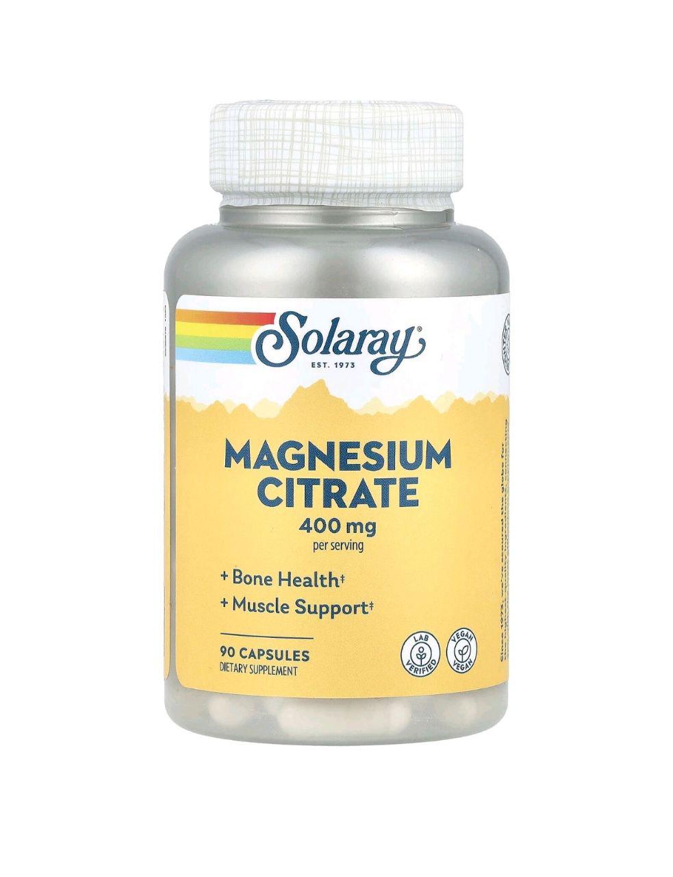 Витамины Solaray Цитрат магния Magnesium Citrate 400 мг 90 капс. (4002СЛ)