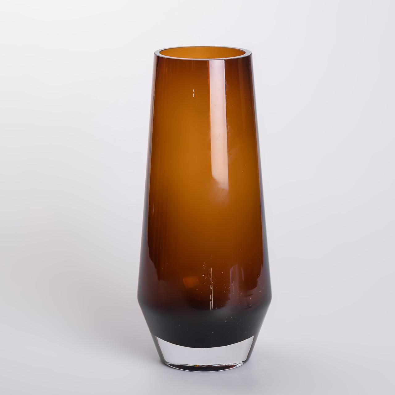 Ваза для квітів скляна скляна з кольорового скла 32 см 2,7 л Коричневий (27969989)