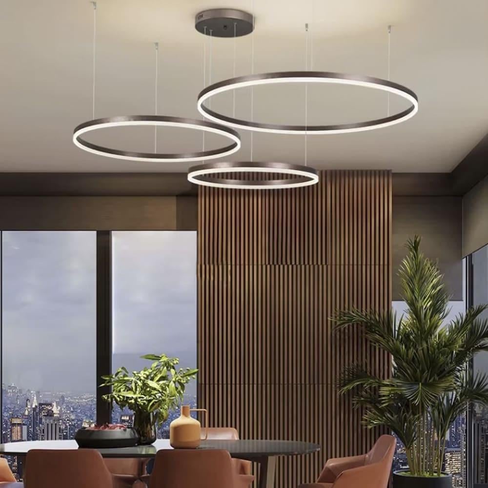 Люстра светодиодная на три кольца 60/50/40 см Черный (MJ73-600/500/400 BK)