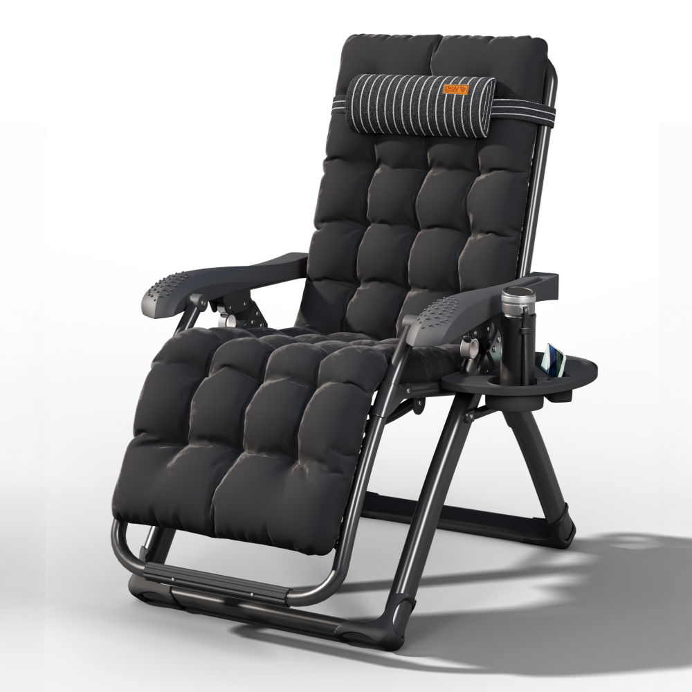 Шезлонг садовый Zero Gravity WCG S13-PP Mafia с подушкой/матрасом Черный (S13-PP 1) - фото 2