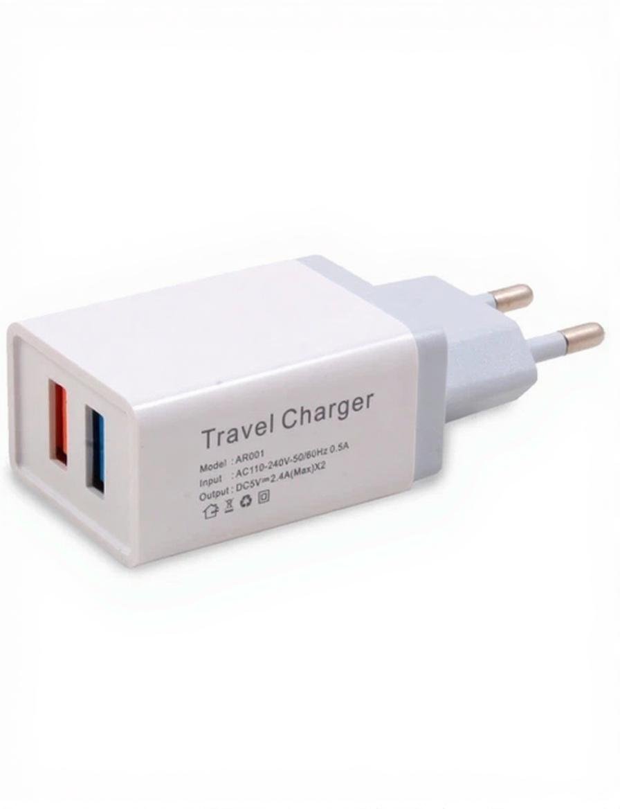 Зарядное устройство сетевое 2 выхода 2,4А блистер Quick Charge D22 (ART-4757)