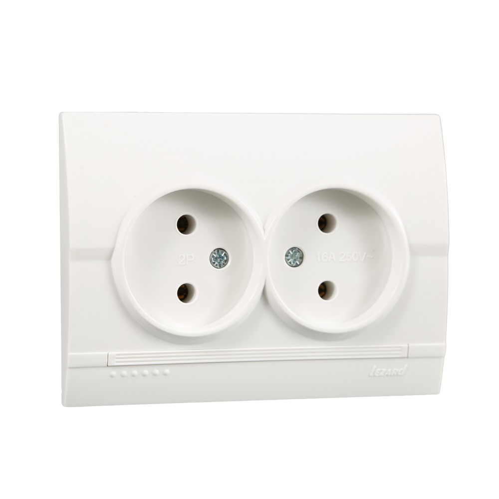 Розетка Lezard Deriy 2-я Белый